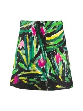 MARNI || Painted Flowers Mini Skirt Black 36‎ US 0